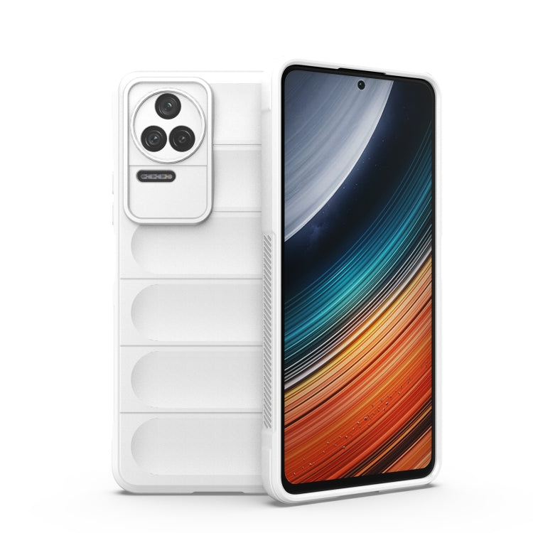 White TPU flannel phone case with camera openings, snug fit for daily use