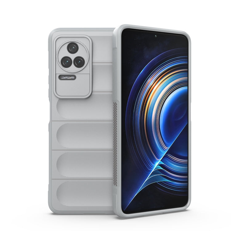 TPU and flannel phone case, light gray, textured grip panels and raised camera protection