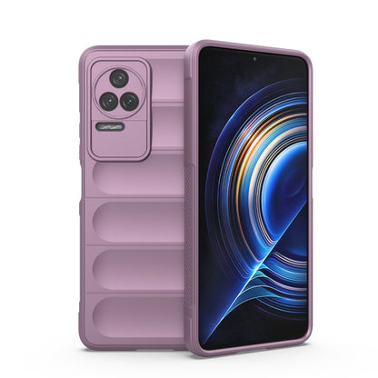 TPU flannel phone case, purple, with raised camera cutouts and textured sides