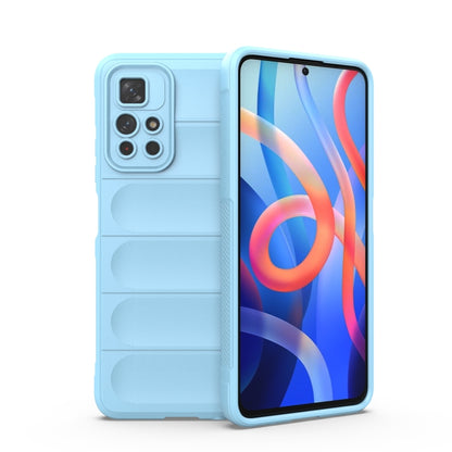 TPU phone case with flannel lining, light blue, full-coverage back and camera cutouts