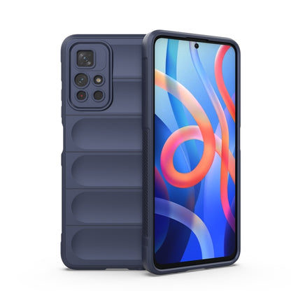 TPU flannel phone case, dark blue, with raised camera cutouts and textured sides