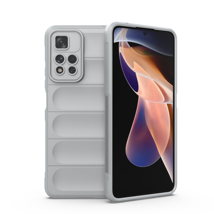 TPU and flannel phone case, light gray, snug cutouts around camera and side buttons