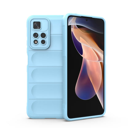 TPU phone case with flannel lining, light blue, raised screen lip and camera openings