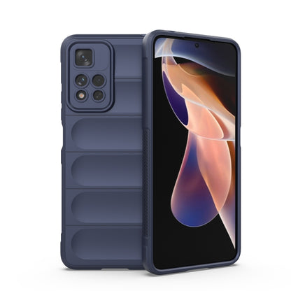 TPU flannel phone case, dark blue, with raised camera cutouts and textured sides