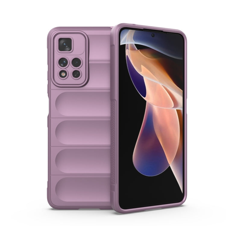 Magic Shield TPU phone case with flannel lining, purple, front and back coverage