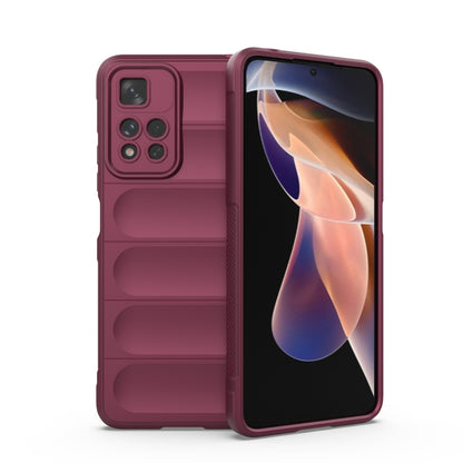 Magic Shield TPU phone case with flannel lining, burgundy, front and back coverage
