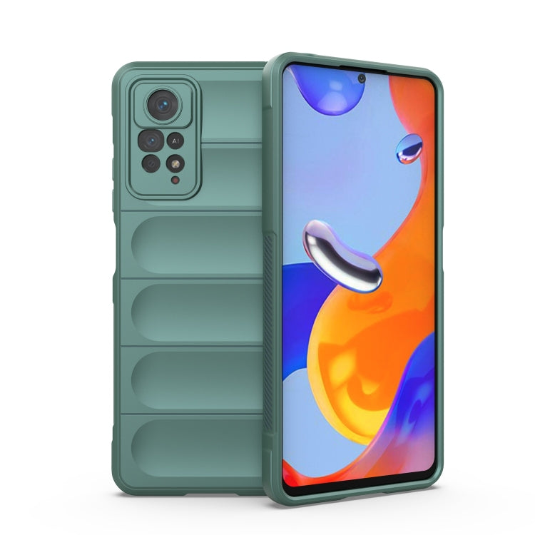 Dark green TPU and flannel phone case with camera cutouts, for Xiaomi Redmi