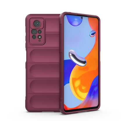 Magic Shield TPU phone case with flannel lining, burgundy, front and back coverage