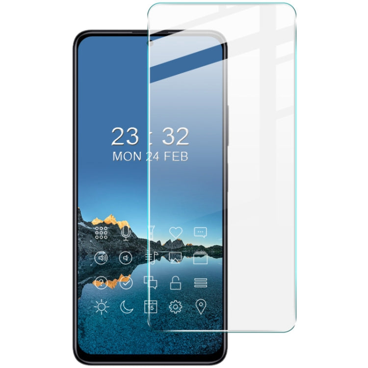 Smartphone tempered glass screen protector film with rounded edges, clear