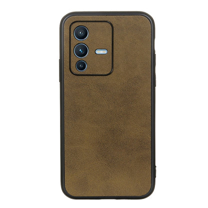 Two-tone textured shockproof phone case, olive green with raised camera cutout and ports