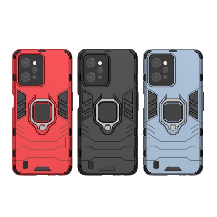 Magnetic ring holder phone cases in red, black, and navy blue for OPPO Realme C31