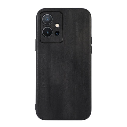 Textured PU phone case in black with dual camera cutout and flash opening