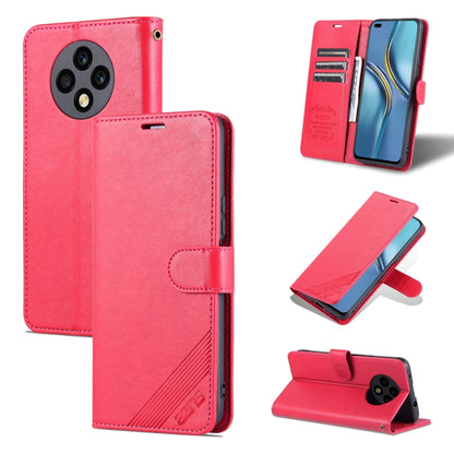 Red flip phone case with folio cover flap and phone camera cutout