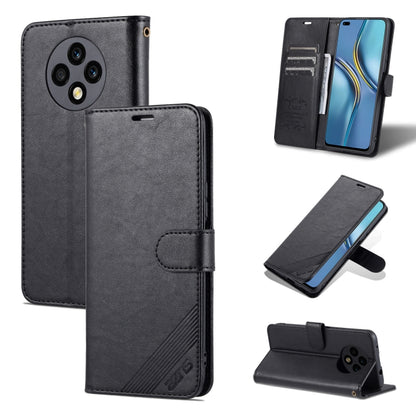 Black flip phone case with stitched folio flap and phone camera cutout