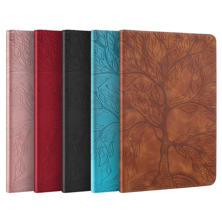 Leather flip tablet case with Life Tree pattern, multiple colors: rose, red, black, blue, brown