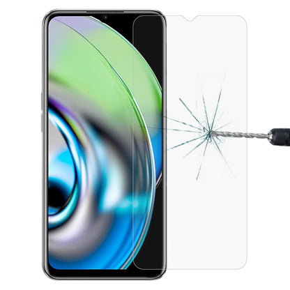 Tempered glass screen protector for smartphone, shown with screen crack and drop tool