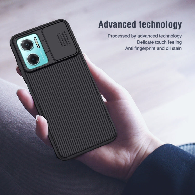 NILLKIN Mirror Series black phone case with ridged grip texture and camera openings