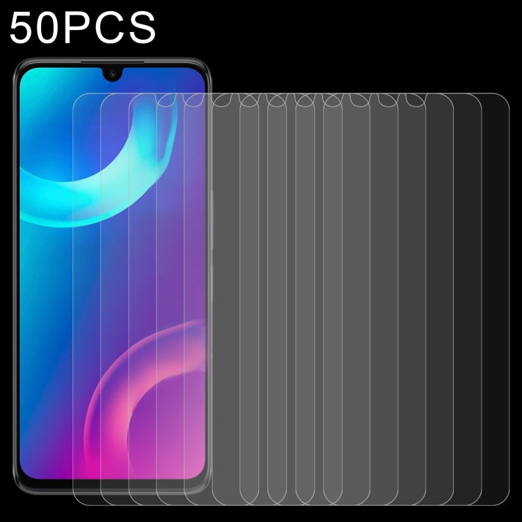 Set of 50 tempered glass screen protectors with 2.5D curved edges
