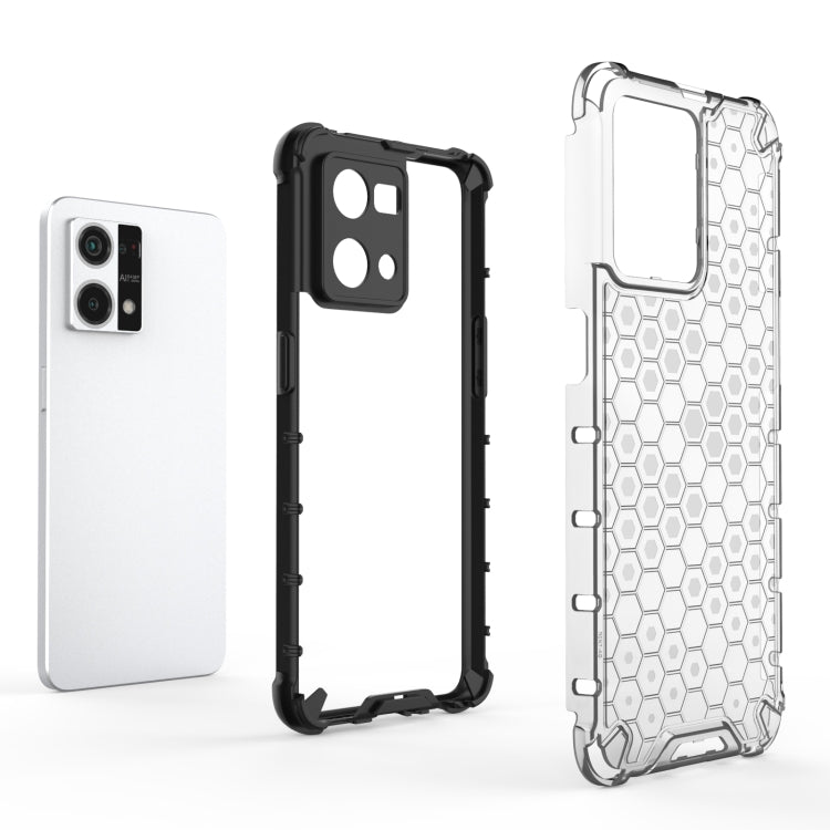 Set of phone cases: white, black, and clear honeycomb design with cutouts