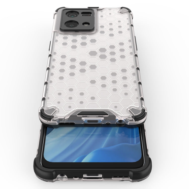 White honeycomb shockproof case with port openings and raised screen lip