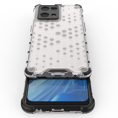 White honeycomb shockproof case with port openings and raised screen lip