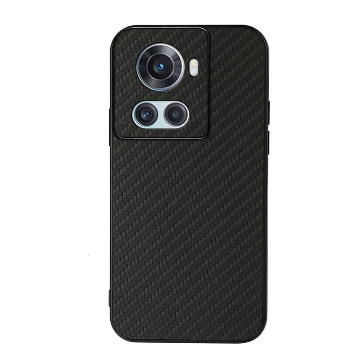 Black carbon-fiber texture phone case with triple camera cutouts and flash opening