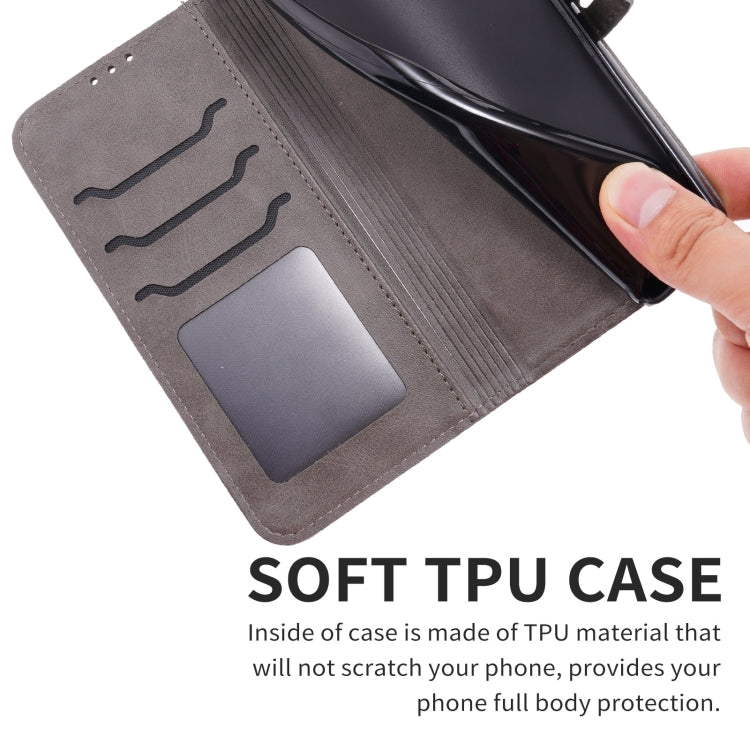 Grey folio wallet phone case interior with card pockets and soft TPU inner lining.