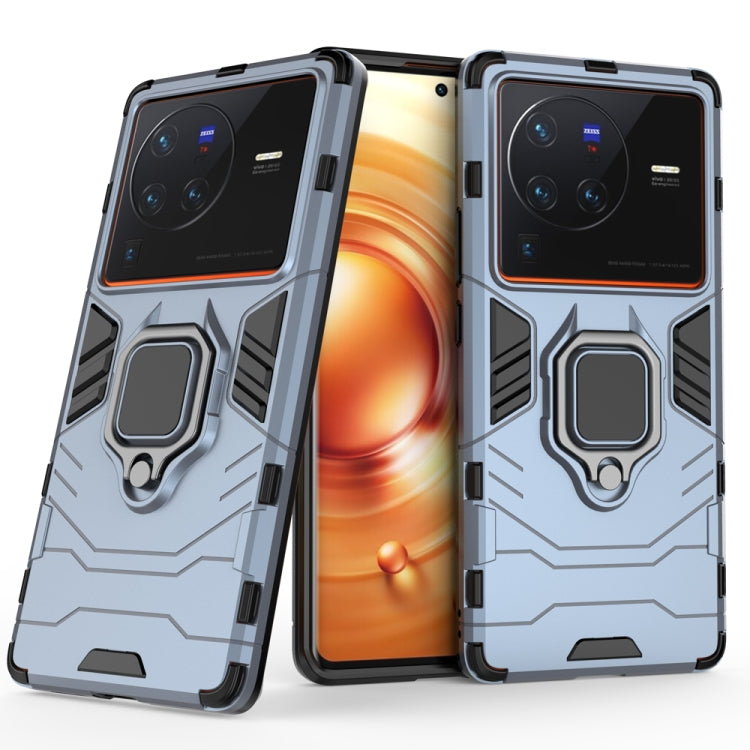 Shockproof phone case with magnetic ring holder, gray