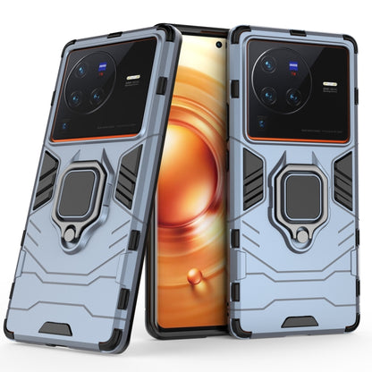 Shockproof phone case with magnetic ring holder, gray