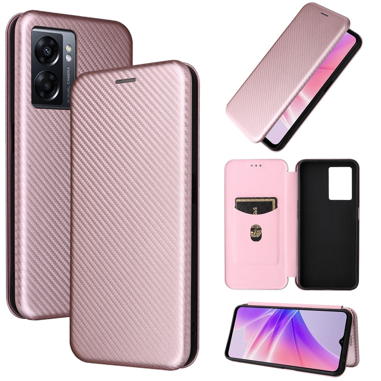 Rose gold carbon fiber texture magnetic leather phone case with flip wallet and card slot