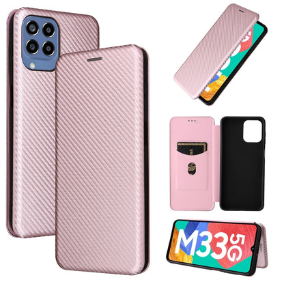 Dusty rose carbon fiber texture magnetic leather phone case with flip wallet and card slot