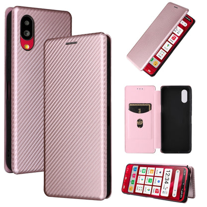 Dusty rose carbon fiber texture magnetic leather phone case with flip wallet and card slot