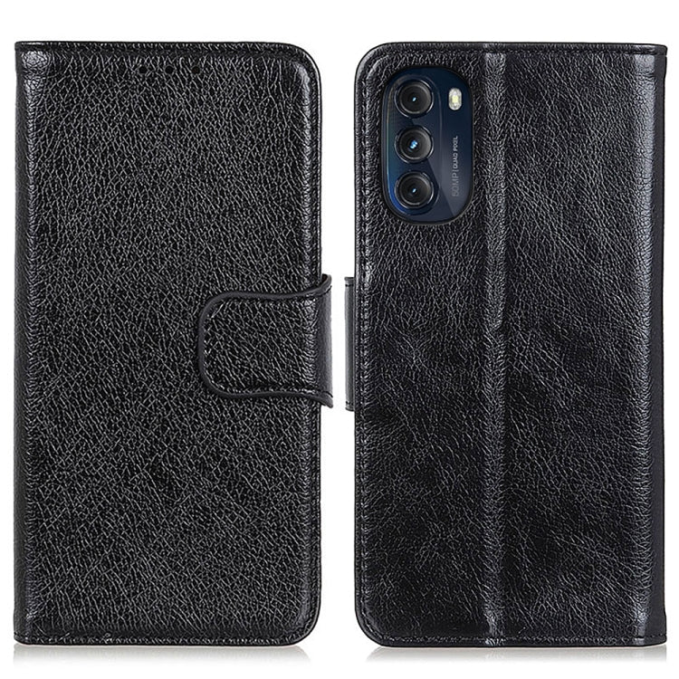 Black leather folio phone case with flip cover and camera cutout
