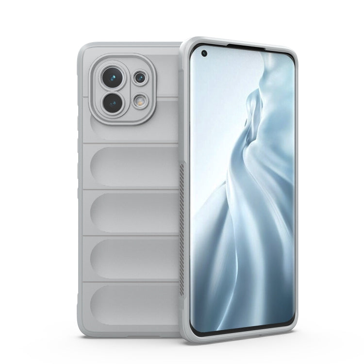 Light gray protective smartphone case with camera cutouts and raised lip