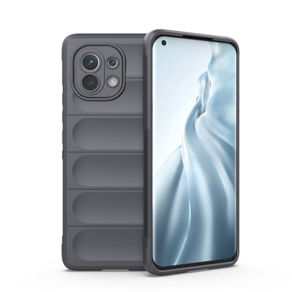Charcoal gray protective smartphone case with camera cutouts and raised lip