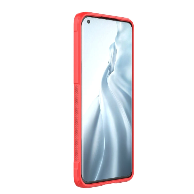 Red slim phone case with raised bezel and side button cutouts