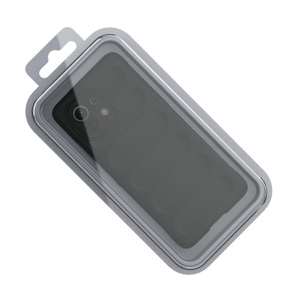 Grey phone case cover with camera cutout and raised protective edges