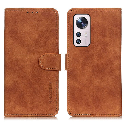 Brown retro texture flip leather phone case with side wallet and camera cutout