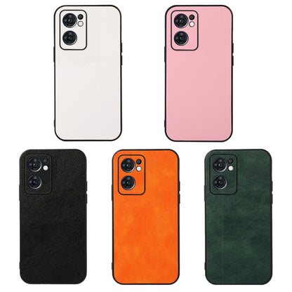 Phone case color options: black, orange, green, pink, and white; litchi PU texture.