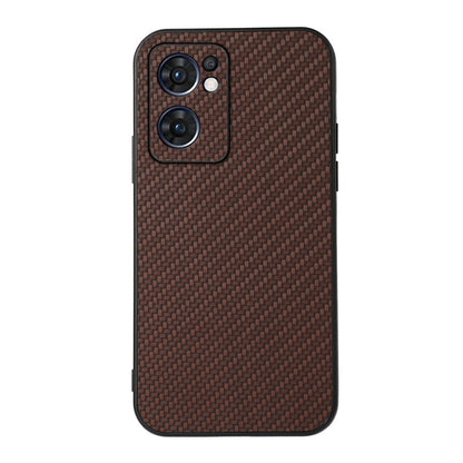 Brown carbon fiber texture shockproof phone case with raised camera cutouts