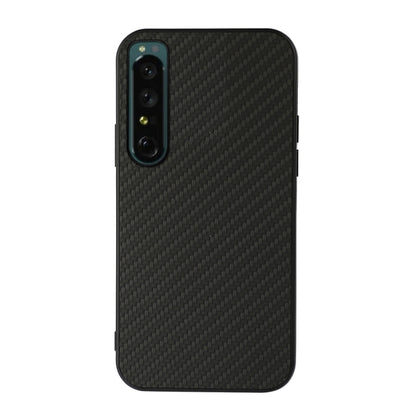 Black carbon fiber texture shockproof phone case with triple-lens camera cutout