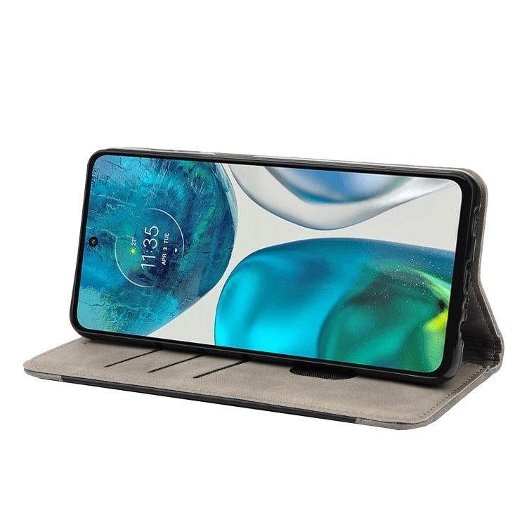 Grey leather folio phone case with horizontal stand for hands-free viewing