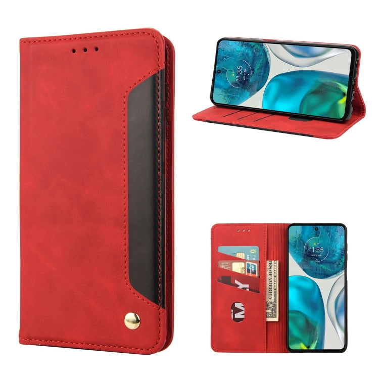 Red leather phone wallet case with card slots and side kickstand
