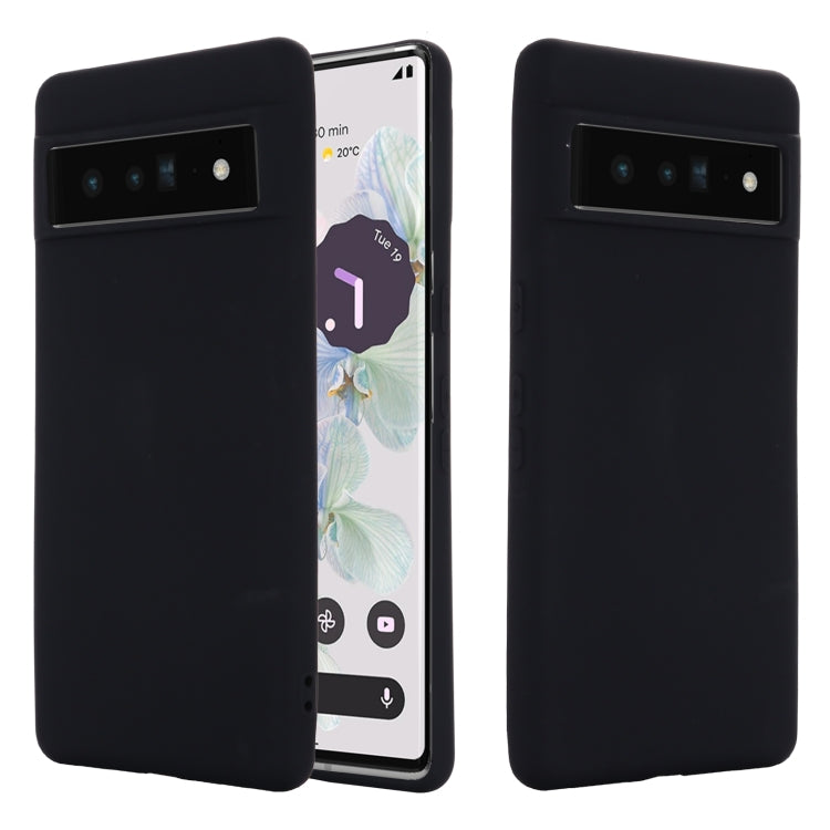 Black liquid silicone shockproof phone case, side view with precise cutouts