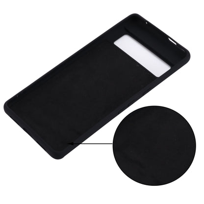 Black liquid silicone shockproof phone case, showing open button/port cutout