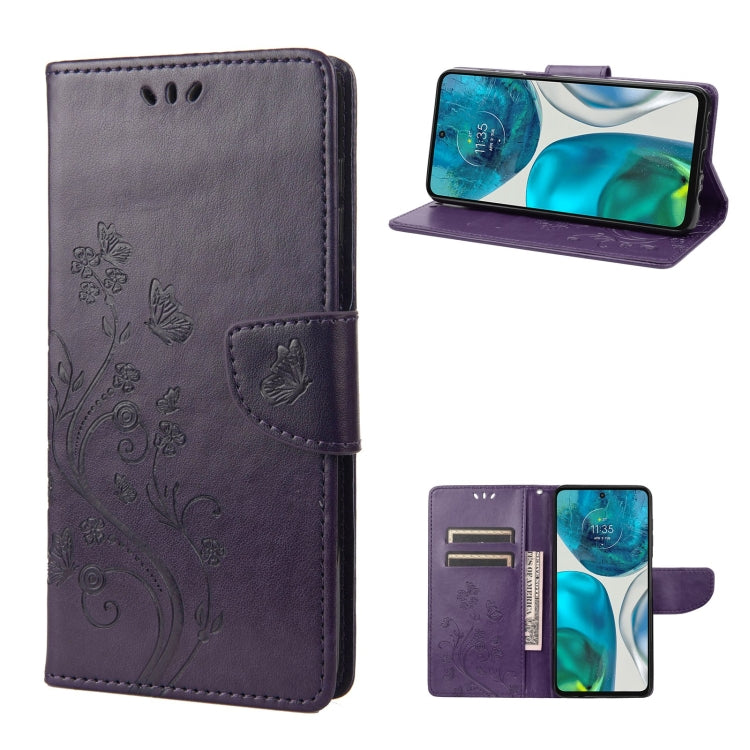 Dark purple embossed butterfly flip leather phone case with folio cover and card slot