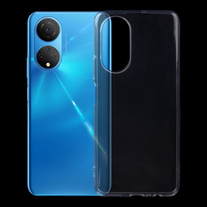 Clear transparent TPU phone case with camera cutout and raised edges