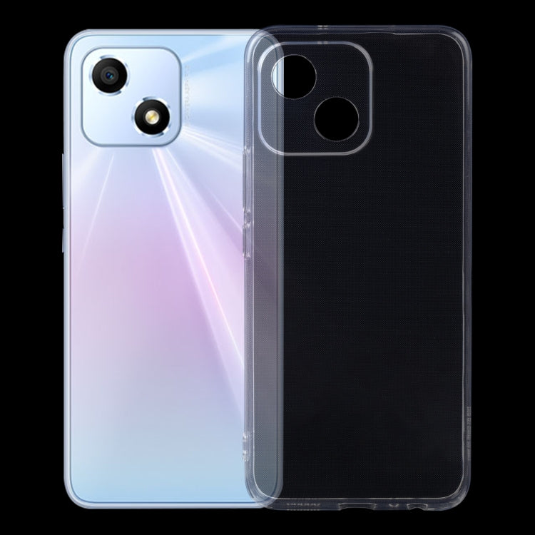 Transparent TPU phone case with camera cutout, showing slim protective fit