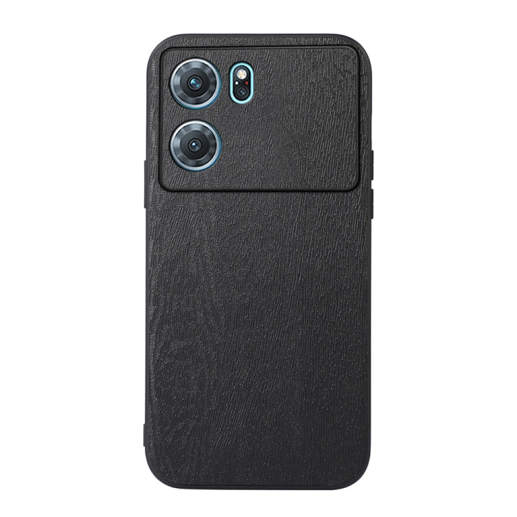 Wood texture PU phone case, dark black, for phone with triple camera cutouts