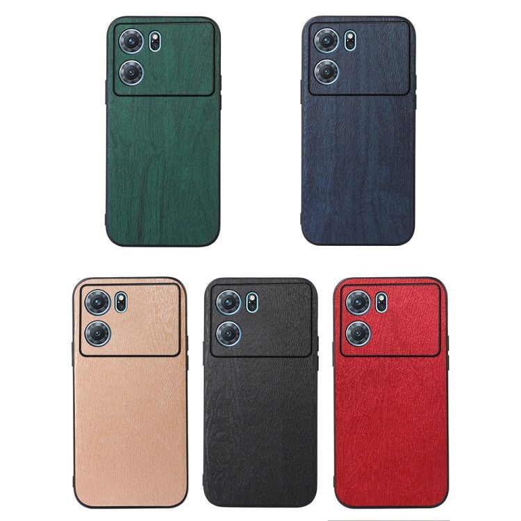 Wood texture PU phone case set in teal, navy, beige, black, and red colors